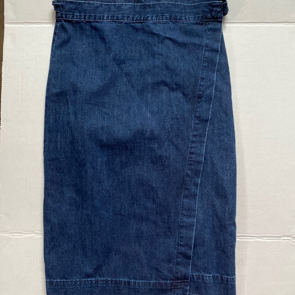 Madewell denim wrap midi skirt